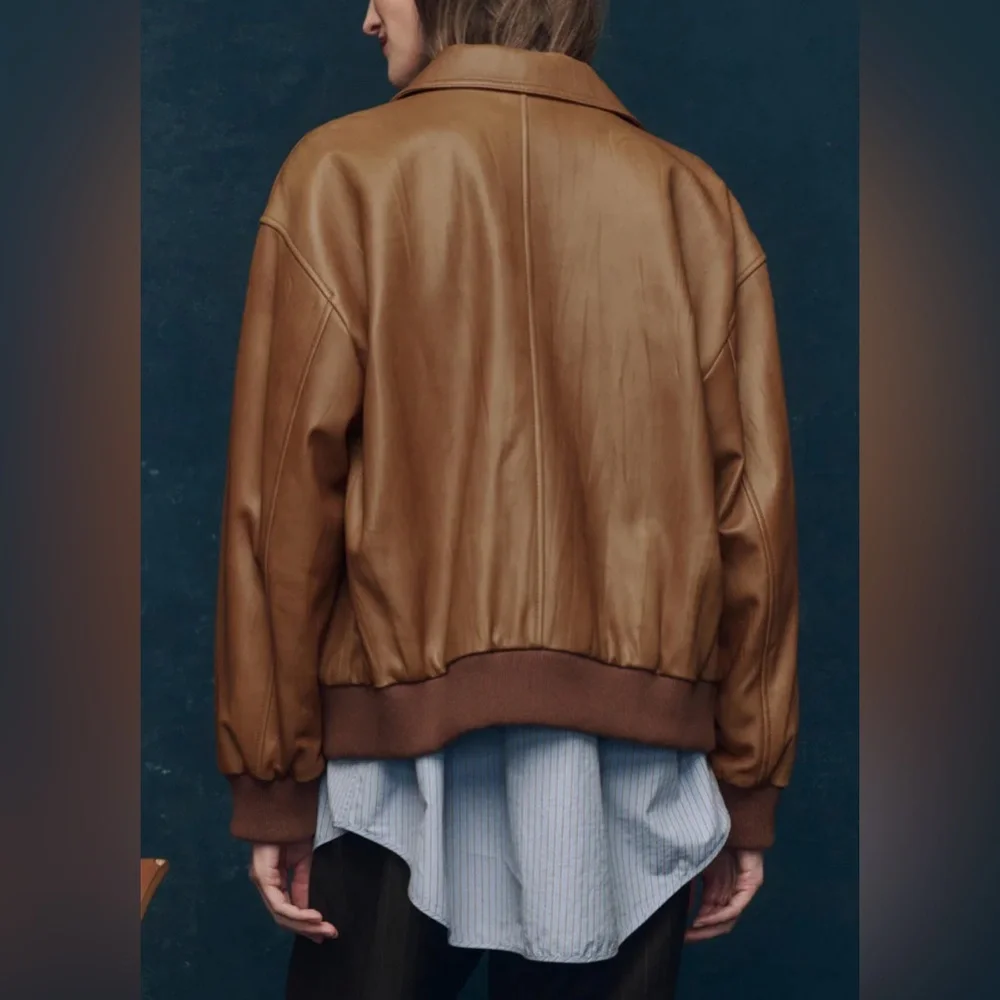 The Flight Jacket. The Great. Saddle Brown. Size 0. Original price $995 - Picture 6 of 9